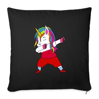 Poland football-dabbing gift - Sofa pillowcase 17,3'' x 17,3'' (45 x 45 cm) - black - Front