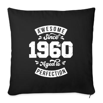 Anniversaire des années 1960 - rétro des années 1960 - Housse de coussin décorative 45 x 45 cm - noir - Devant