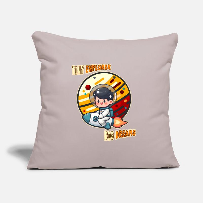 Tiny Cute Explorer, Astronaut Kid on a Rocket Tees Sofa pillowcase 17,3'' x 17,3'' (45 x 45 cm)