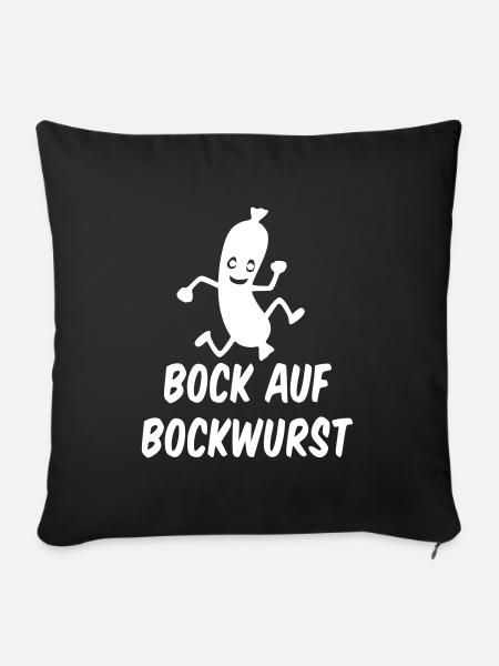 Bock auf Bockwurst - Sofakissenbezug 45 x 45 cm - Schwarz
