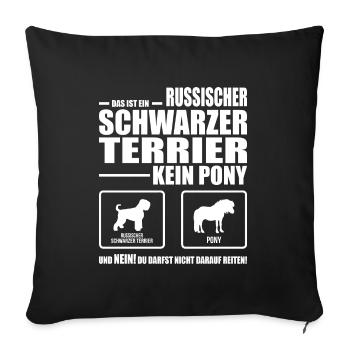RUSSISCHER SCHWARZER TERRIER kein Pony Wilsigns - Sofakissenbezug 45 x 45 cm - Schwarz - Vorne