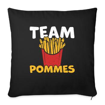 Frites d'équipe - Housse de coussin décorative 45 x 45 cm - noir - Devant