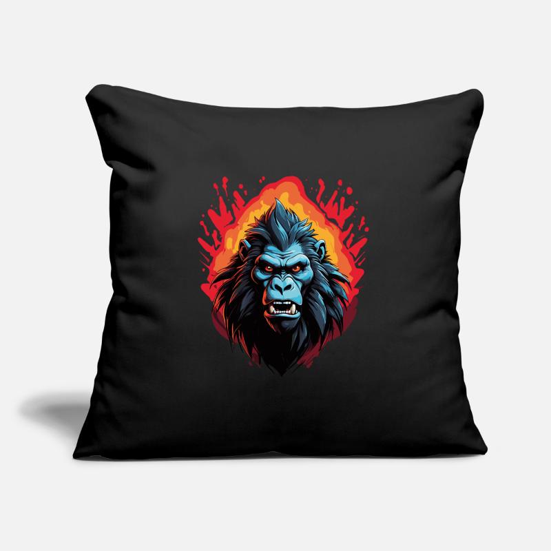 angry baboon with long teeth Sofa pillowcase 17,3'' x 17,3'' (45 x 45 cm)