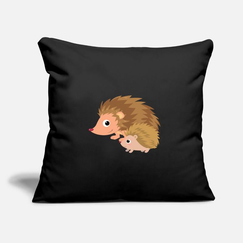 Hérisson avec bébé hérisson Housse de coussin décorative 45 x 45 cm