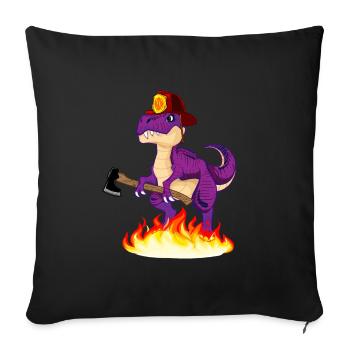 Fire Brigade Dinosaurs - Sofa pillowcase 17,3'' x 17,3'' (45 x 45 cm) - black - Front