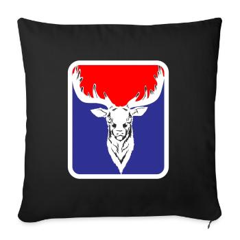 Hunter Funny Roebuck Deer Logo | Les couleurs peuvent être changées - Housse de coussin décorative 45 x 45 cm - noir - Devant