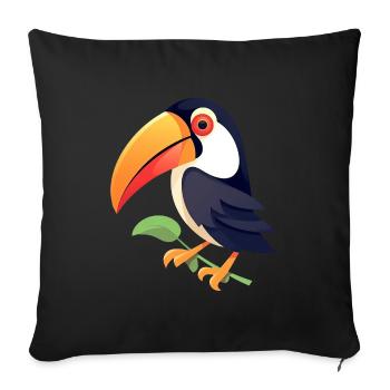 Minimalist toucan with red eyes - Sofa pillowcase 17,3'' x 17,3'' (45 x 45 cm) - black - Front