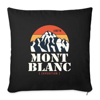 Mont Blanc Chamonix Alpinisme Randonnée - Housse de coussin décorative 45 x 45 cm - noir - Devant