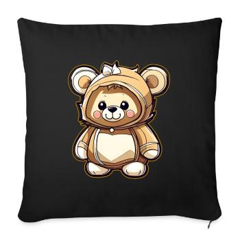 Cute Teddy Bear - Sofa pillowcase 17,3'' x 17,3'' (45 x 45 cm) - black - Front