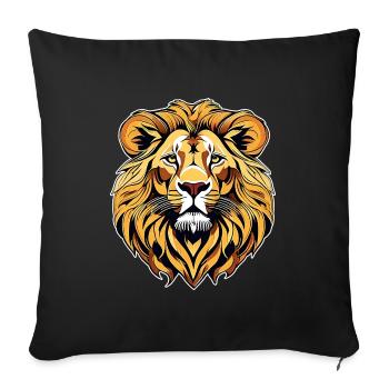 Proud Lion - Sofa pillowcase 17,3'' x 17,3'' (45 x 45 cm) - black - Front