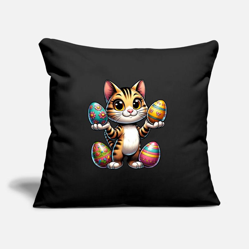 Easter Cat with Colorful Eggs Sofa pillowcase 17,3'' x 17,3'' (45 x 45 cm)