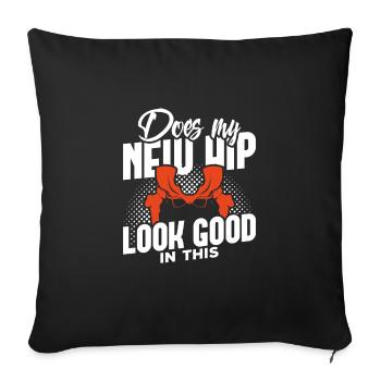 Hip Replacement Post New Hip Surgery Gift - Sofa pillowcase 17,3'' x 17,3'' (45 x 45 cm) - black - Front