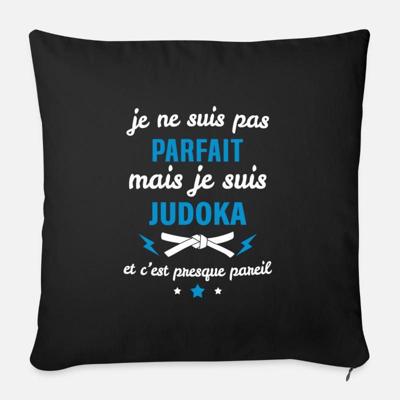Pas parfait mais judoka - Housse de coussin décorative 45 x 45 cm - noir