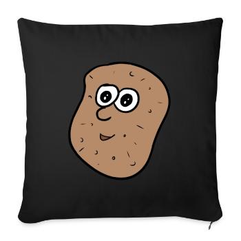 Drôle de pomme de terre - Housse de coussin décorative 45 x 45 cm - noir - Devant