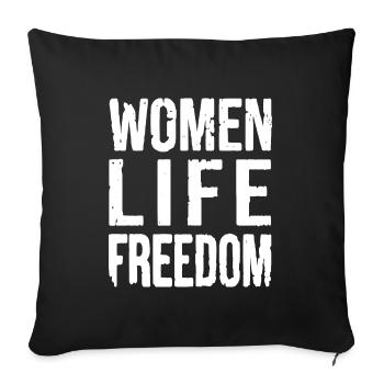 Women life freedom - Housse de coussin décorative 45 x 45 cm - noir - Devant