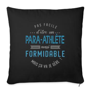 para athlète formidable sportif handicapé - Housse de coussin décorative 45 x 45 cm - noir - Devant