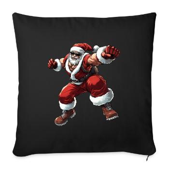 Boxer Santa Claus - Sofa pillowcase 17,3'' x 17,3'' (45 x 45 cm) - black - Front