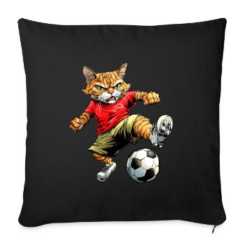 Football pour chat - Housse de coussin décorative 45 x 45 cm - noir - Devant