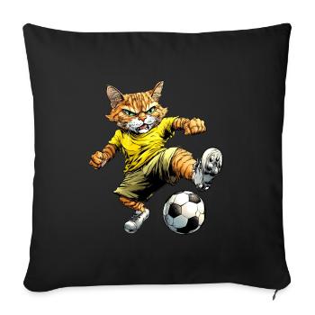 Football pour chat - Housse de coussin décorative 45 x 45 cm - noir - Devant