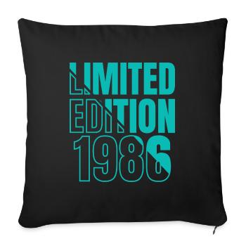 1986 Limited Edition Birthday Design - Sofa pillowcase 17,3'' x 17,3'' (45 x 45 cm) - black - Front