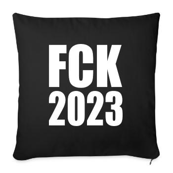 Fck 2023 - Housse de coussin décorative 45 x 45 cm - noir - Devant
