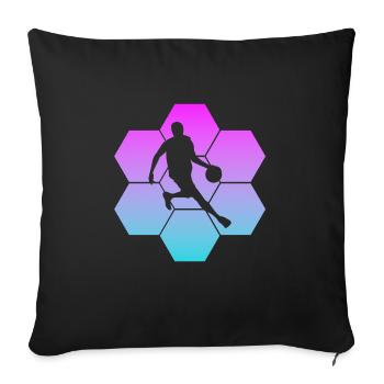 basketball streetball - Sofakissenbezug 45 x 45 cm - Schwarz - Vorne
