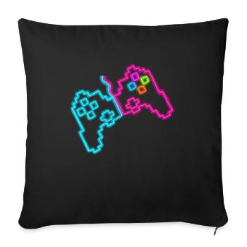 Neon controller - Sofa pillowcase 17,3'' x 17,3'' (45 x 45 cm) - black - Front