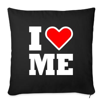 I love me - Sofa pillowcase 17,3'' x 17,3'' (45 x 45 cm) - black - Front