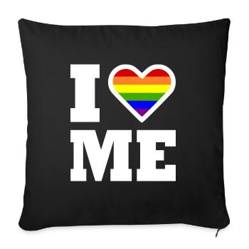 I love me - Sofa pillowcase 17,3'' x 17,3'' (45 x 45 cm) - black - Front