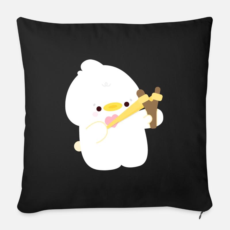 Enten-Liebe - Sofakissenbezug 45 x 45 cm - Schwarz