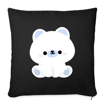 Cute Polar Bear - Sofa pillowcase 17,3'' x 17,3'' (45 x 45 cm) - black - Front