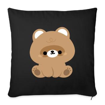 Niedlicher Biber - Sofakissenbezug 45 x 45 cm - Schwarz - Vorne