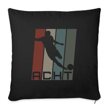 Fußballspieler Fußball 8 Achter Geburtstag - Sofakissenbezug 45 x 45 cm - Schwarz - Vorne