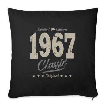 LIMITED EDITION born in 1967 anniversary 55 years - Sofa pillowcase 17,3'' x 17,3'' (45 x 45 cm) - black - Front