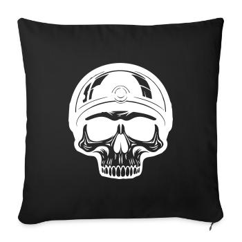 Skeleton Biker - Housse de coussin décorative 45 x 45 cm - noir - Devant