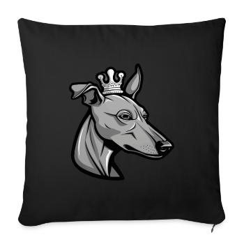 Greyhound Dog Crown - Sofa pillowcase 17,3'' x 17,3'' (45 x 45 cm) - black - Front