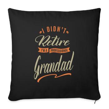 Grand-père professionnel - Housse de coussin décorative 45 x 45 cm - noir - Devant
