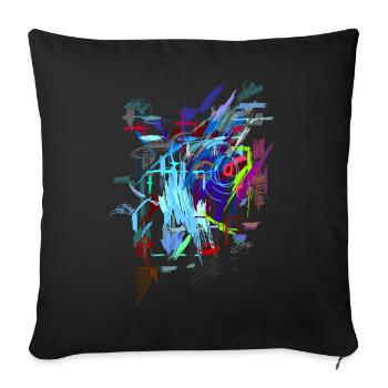 art - Sofa pillowcase 17,3'' x 17,3'' (45 x 45 cm) - black - Front