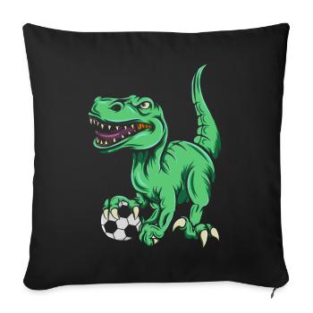 T-Rex Dinosaur Trex Dino Football - Sofa pillowcase 17,3'' x 17,3'' (45 x 45 cm) - black - Front