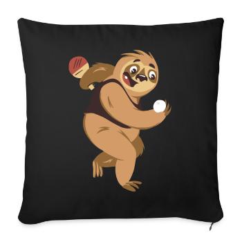 Table Tennis Outfit Women's Cat - Sofa pillowcase 17,3'' x 17,3'' (45 x 45 cm) - black - Front
