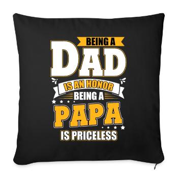 Honneur d’être père Papa Inestimable Homme de famille - Housse de coussin décorative 45 x 45 cm - noir - Devant