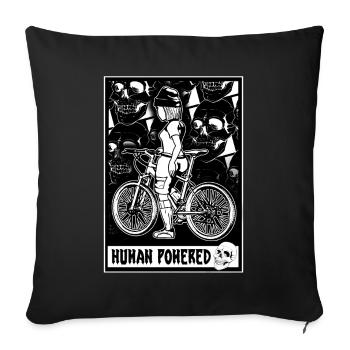 Two wheels, one mission: Discover the world - Sofa pillowcase 17,3'' x 17,3'' (45 x 45 cm) - black - Front