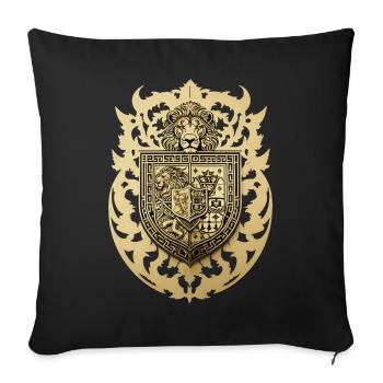 Coat of arms with lion - Sofa pillowcase 17,3'' x 17,3'' (45 x 45 cm) - black - Front