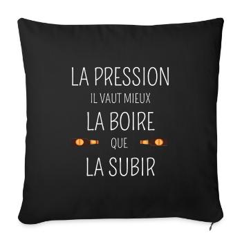 Bière brasseur humour - Housse de coussin décorative 45 x 45 cm - noir - Devant
