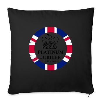 Platinum Jubilee - British Queen Monarchy 2022 - Sofa pillowcase 17,3'' x 17,3'' (45 x 45 cm) - black - Front