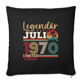 Legendär Juli 1970 52. Geburtstag Geschenk Herren - Sofakissenbezug 45 x 45 cm - Schwarz - Vorne