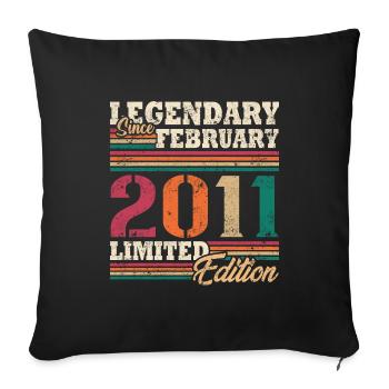 Légendaire Février 2011 édition limitée - Housse de coussin décorative 45 x 45 cm - noir - Devant