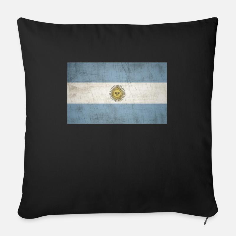 Argentinien - Sofakissenbezug 45 x 45 cm - Schwarz