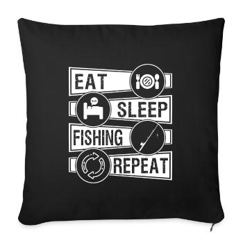 Fishing and I - Sofa pillowcase 17,3'' x 17,3'' (45 x 45 cm) - black - Front