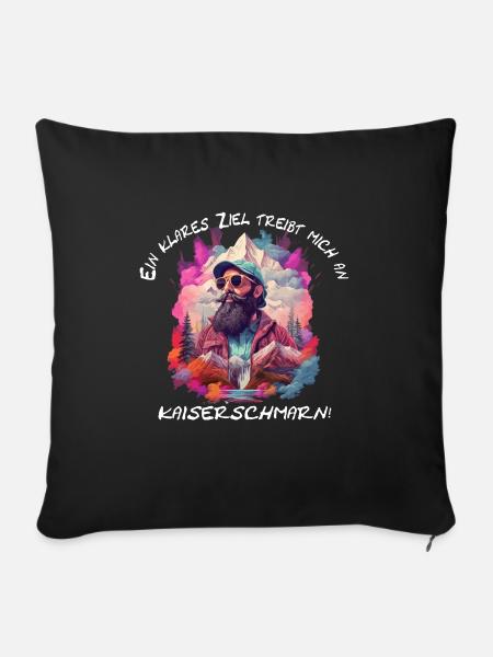 Wandern und Kaiserschmarrn - Sofakissenbezug 45 x 45 cm - Schwarz